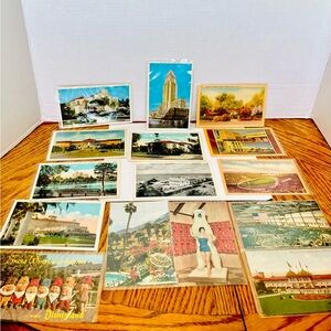 California Assorted  1930-60’s Post Card Lot(15)  Minor Marks Read Unposted